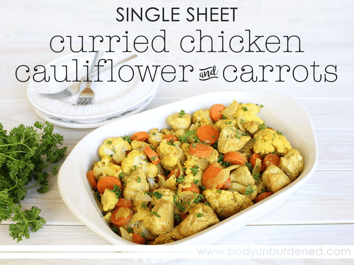 Single Sheet Curried Chicken, Cauliflower & Carrots